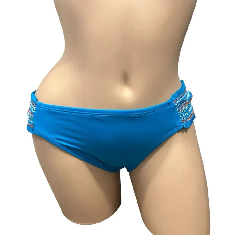 Lucky Brand Womens 2 Piece‎ Bandeau Blue Small /med Babydoll Y2K Swimsuit Ruffle